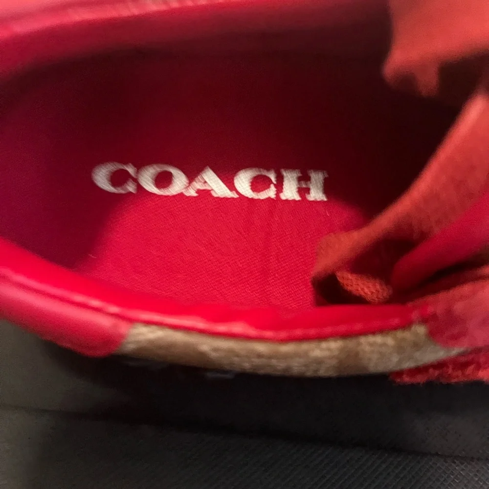 Coach Red and Brown Porter Sneakers - Picture 9 of 11